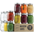 16 oz 12-Pack Regular Mouth Glass Jars with Lid & Seal Bands J172