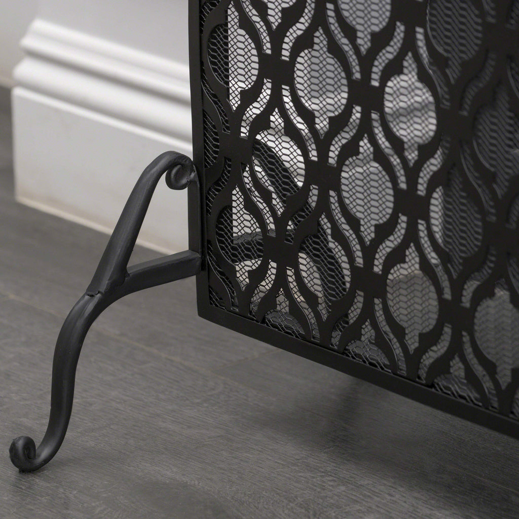 Black Iron Fireplace Screen M6741