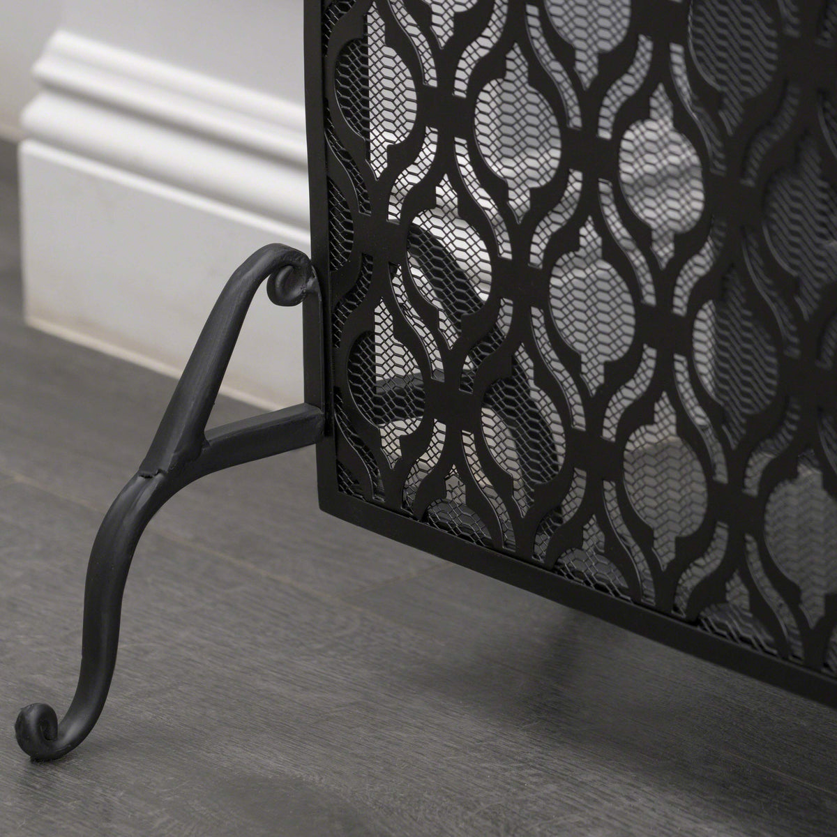 Black Iron Fireplace Screen M6741
