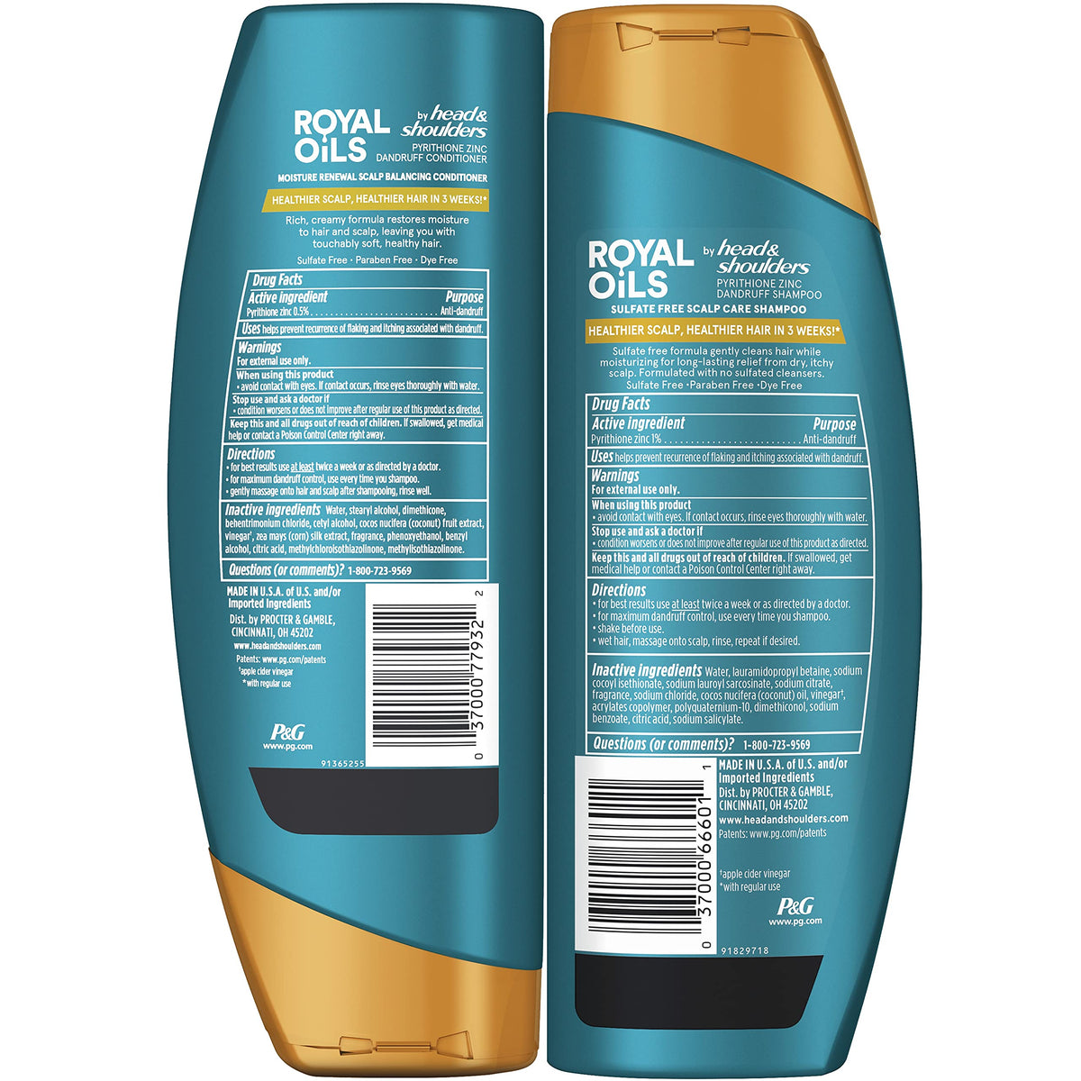 Shampoo and Conditioner Set 1% Pyrithione Zinc 12.8 fl oz T700041
