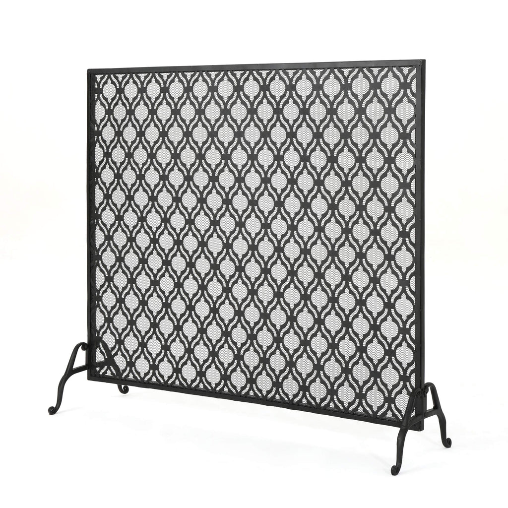 Black Iron Fireplace Screen M6741