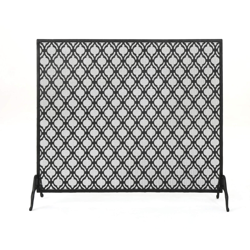 Black Iron Fireplace Screen M6741