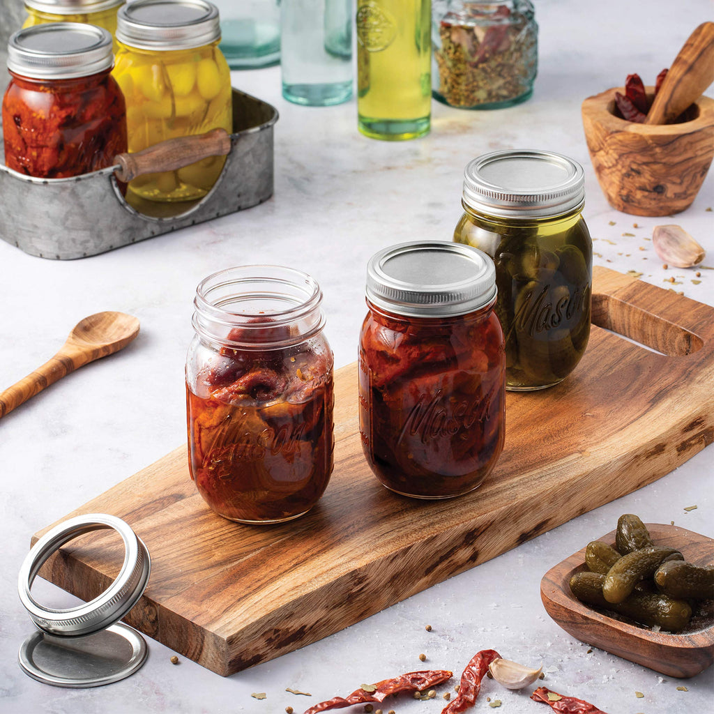 16 oz 12-Pack Regular Mouth Glass Jars with Lid & Seal Bands J172