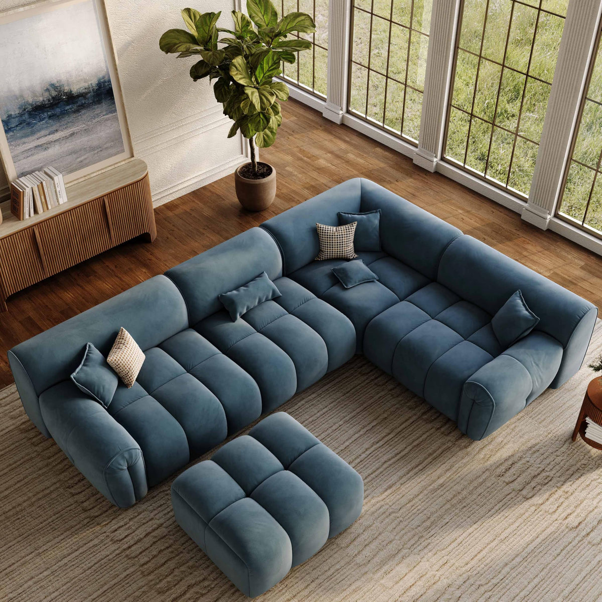 Oversized U-Shaped Sectional Sofa with Ottoman I84472