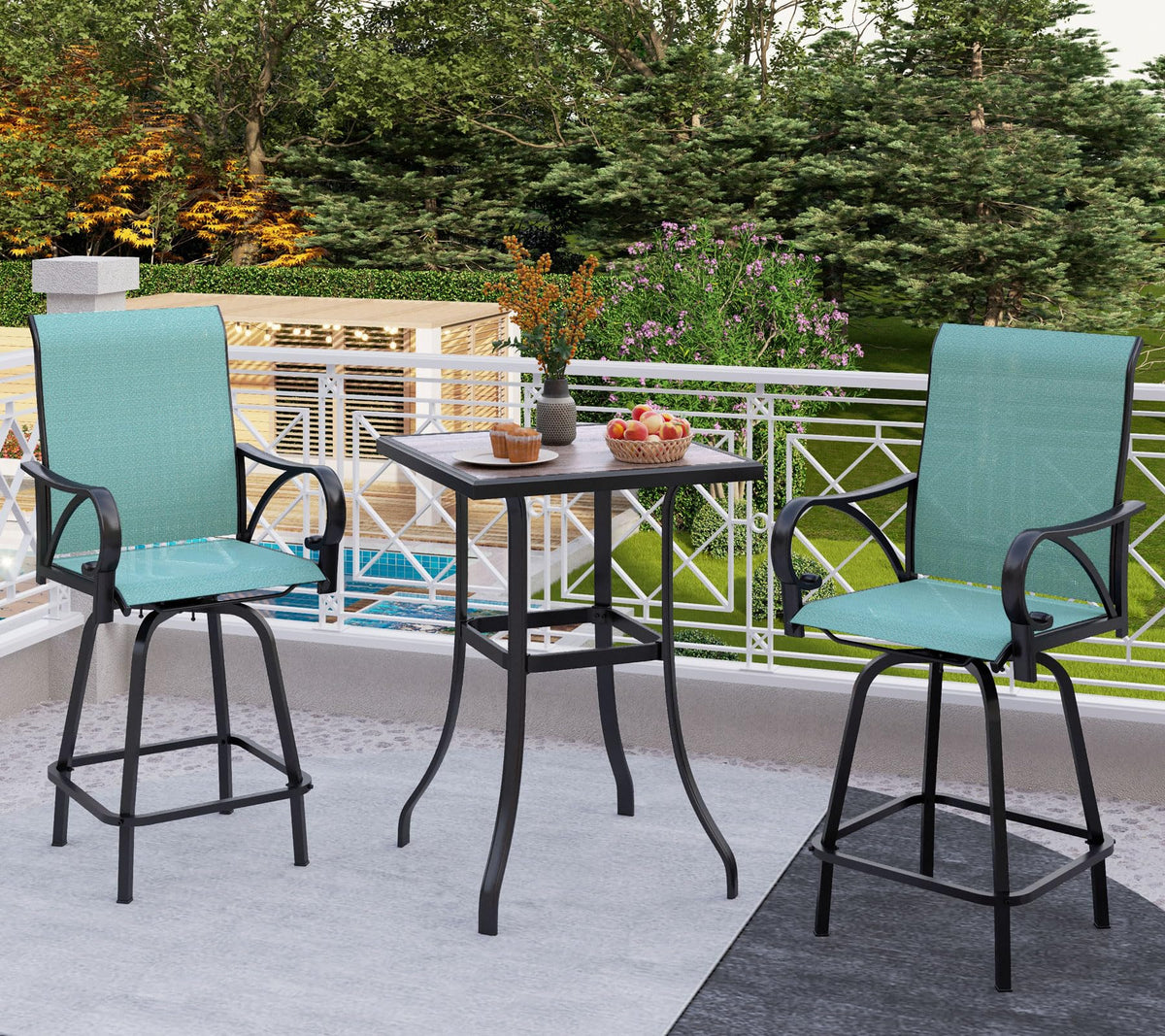 Bar Height Patio Table and Chairs Set for 2 F534