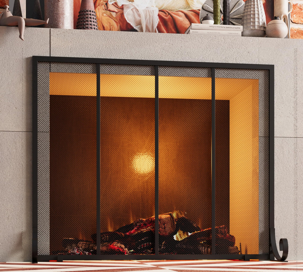 Wrought Iron Fireplace Screen E445230