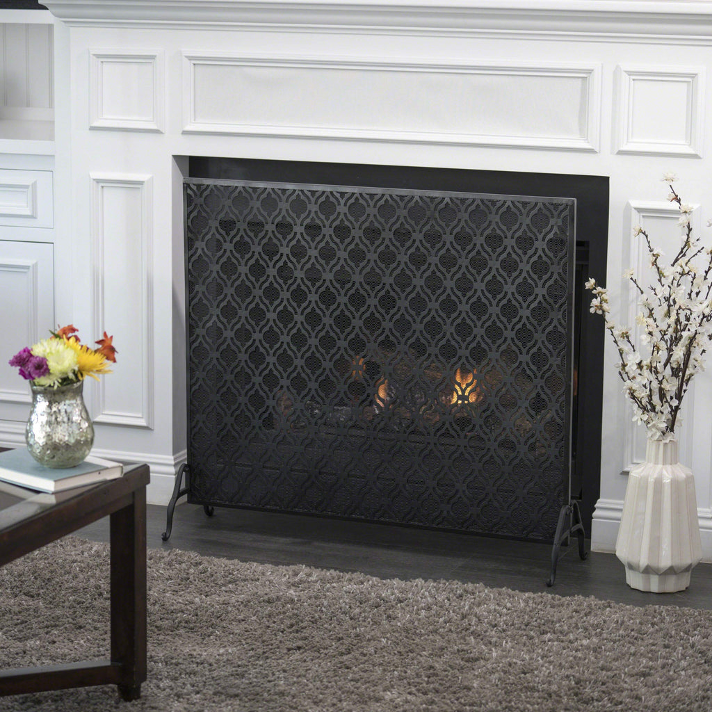 Black Iron Fireplace Screen M6741