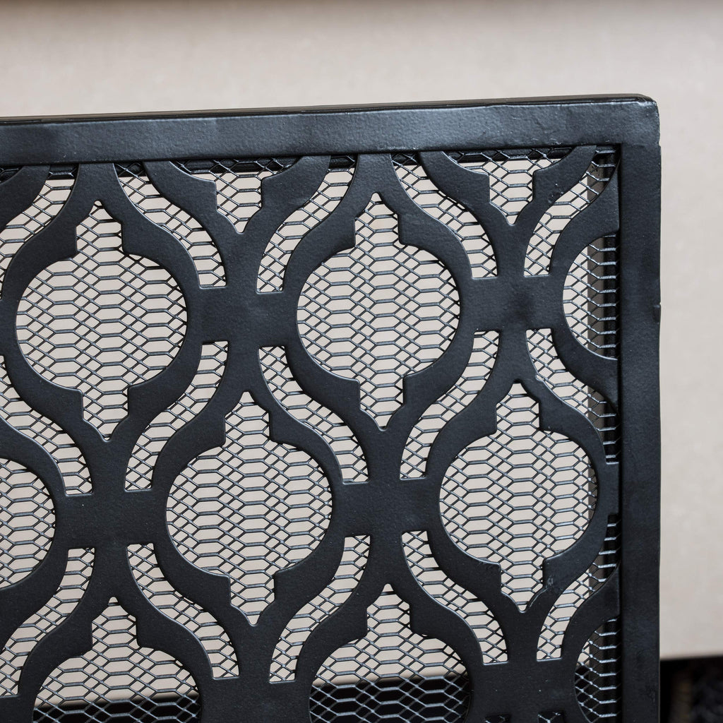 Black Iron Fireplace Screen M6741